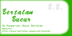 bertalan bucur business card